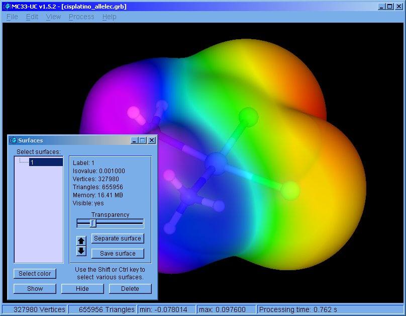 cis-platin isosurface